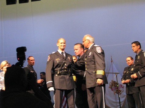 Janene Kerpelman receiving certification from Chief Gary Lyle on August 21st.