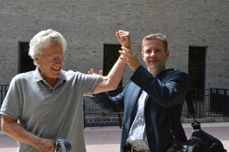 Dept. Chair Steven Canaday and Distinguished Lecturer Henry Sloss