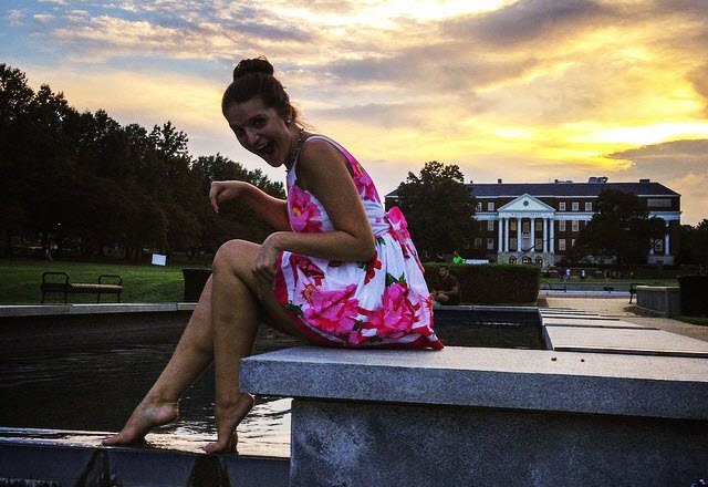 Paige Goodwin wholeheartedly believes that through the power of her offerings
to the statue of Testudo the Terrapin on McKeldin Mall at the University of Maryland, all
passing grades are possible. 