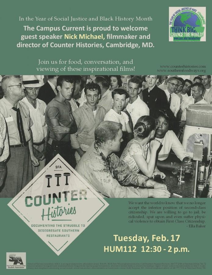On Feb 17 from 12:30 to 2 p.m in HUM112, join the Campus Current and filmmaker Nick Michael to discuss the changes between Cambridge, Md now versus during the 50s and 60s.