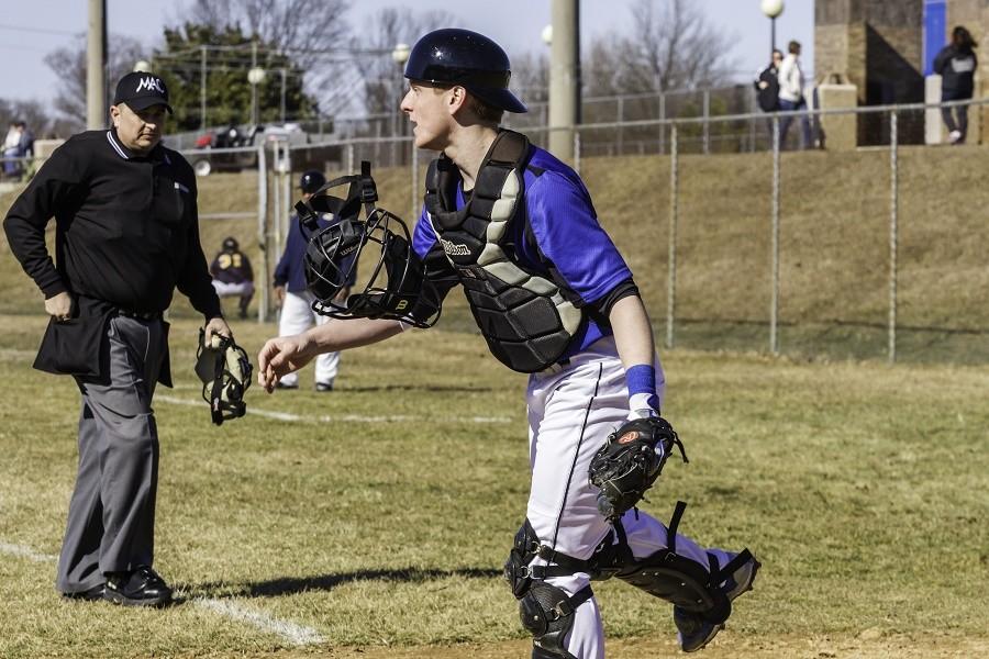 Catcher Kyle Brandt during a game against the Prince George’s Community College “Owls.