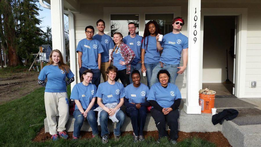 Students gather during the charity trip last year.