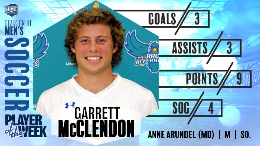 Garrett McLendon was featured on the NJCAA website for being awarded player of the week.