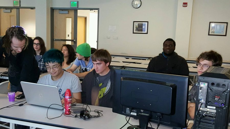 The Arnold Campus Gamers set up their computers to raise money for charity.