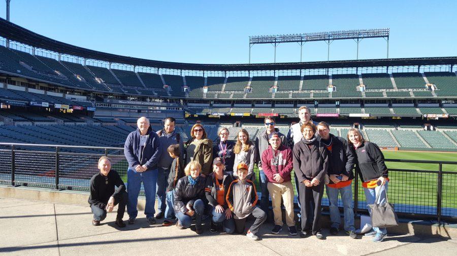 Members+of+the+History+Club+gather+for+a+group+photo+to+celebrate+the+tour.