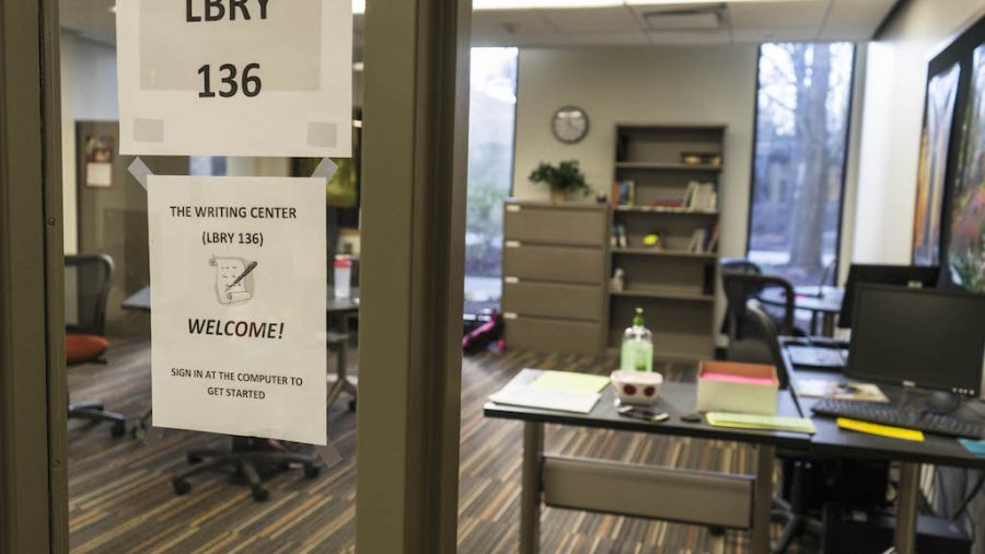 The writing center recently upgraded to a larger space.