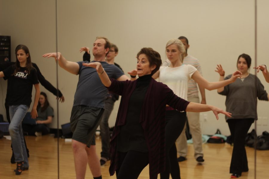 The cast of “The Addams Family” rehearses the show’s dances throughout the month leading up to its March 31 opening in Kauffman Theater.
