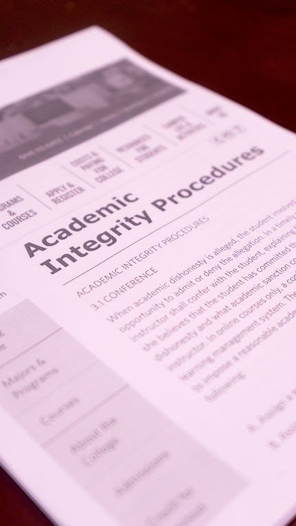 AACC’s codes and procedures allow more leeway for professors to handle cases of academic dishonesty.
