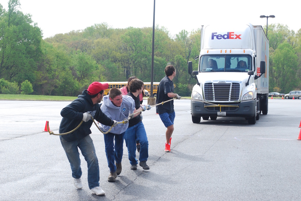 AACC’s Truck Pull event gives students the chance to speak to transport logistics specialists about a career.