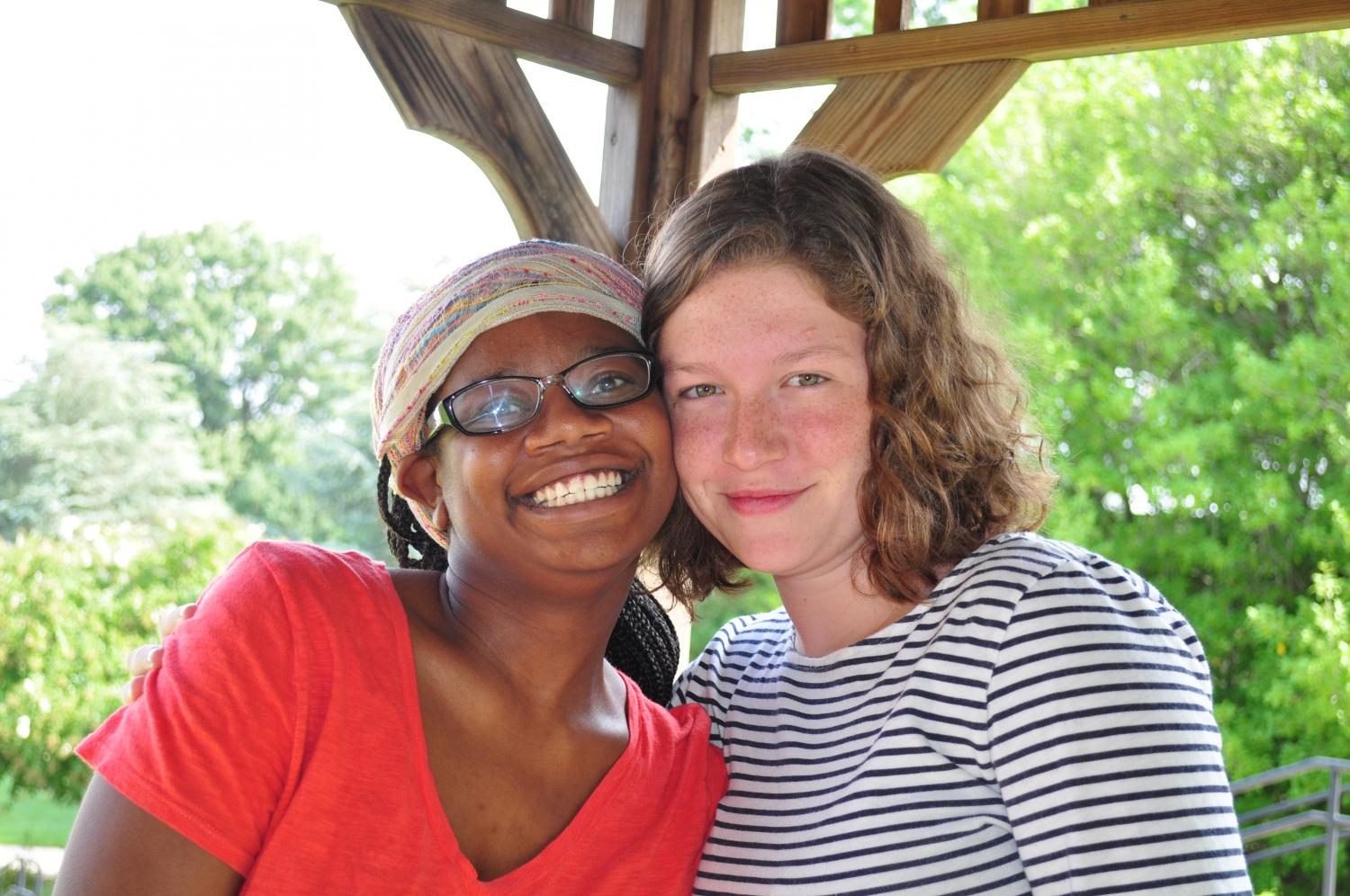 Elizabeth Spearman (left) and Sarah Noble say events in Charlottesville prove Millennials must not ignore racism.