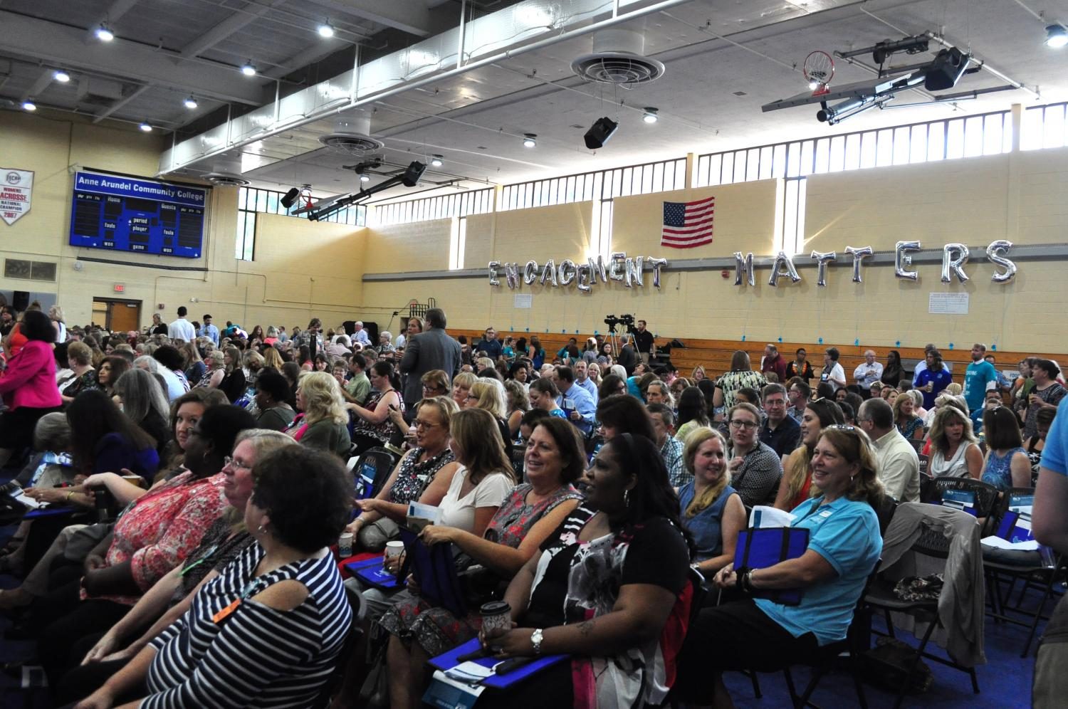 All faculty and staff were required to attend the Fall 2017 Convocation, titled Engagement Matters: Pathways to Completion.