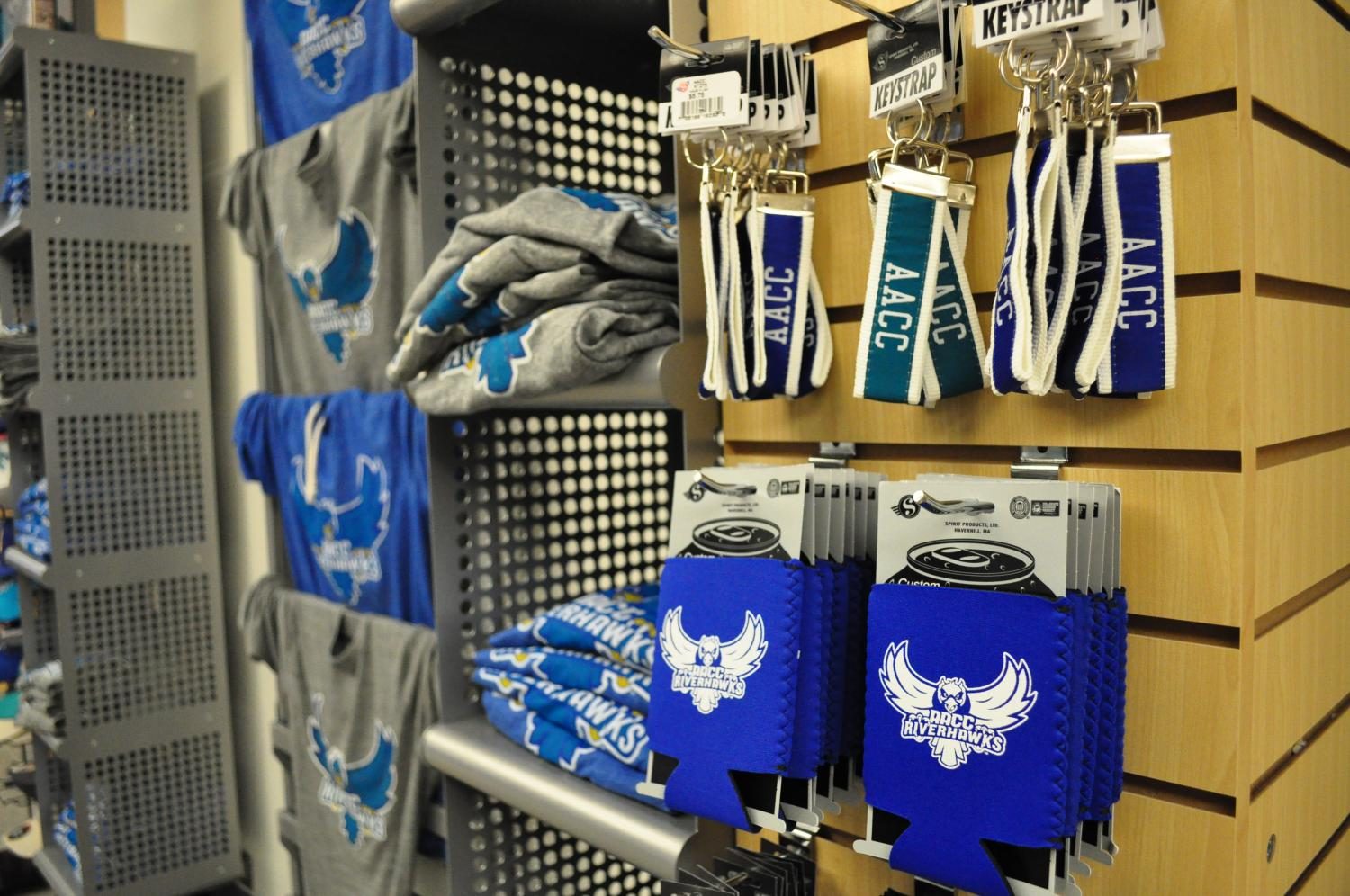 The AACC bookstore sells multiple Riverhawks products that encourage school pride.