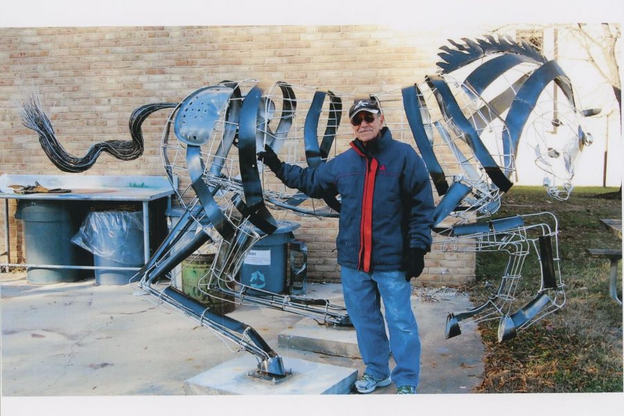 Sergio Alvarez spent two semesters making a life-sized horse out of scrap metal.