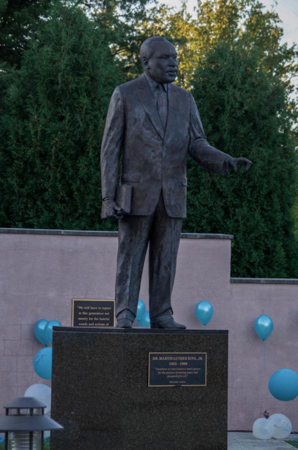 AACC has the only statue of Martin Luther King in Maryland. A mobile exhibit featuring artifacts from the year of his death will visit the college in February.
Photo by Brandon Hamilton