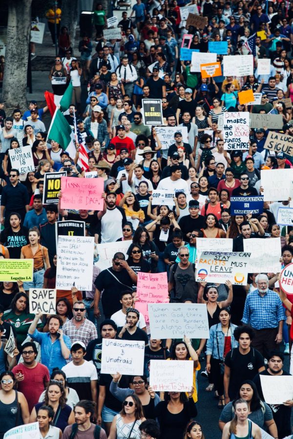 Marchers gather in Los Angeles on Sept. 5 to support immigrants who came to the U.S. illegally as children. AACC has not released any public statements about the issue.