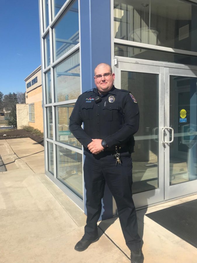 Students say they don’t worry about their safety on campus because of constant police patrols. Shown, Officer Duane Gottschalk.