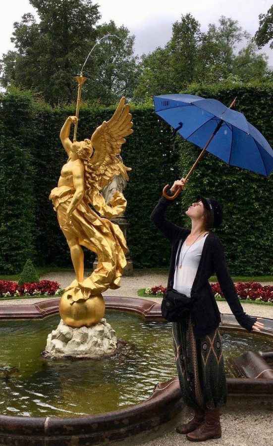 First-year landscape architecture student Kathryn Ellerbrock, pictured here in a park off campus, won a contest to redesign AACC’s Martin Luther King Jr. memorial.