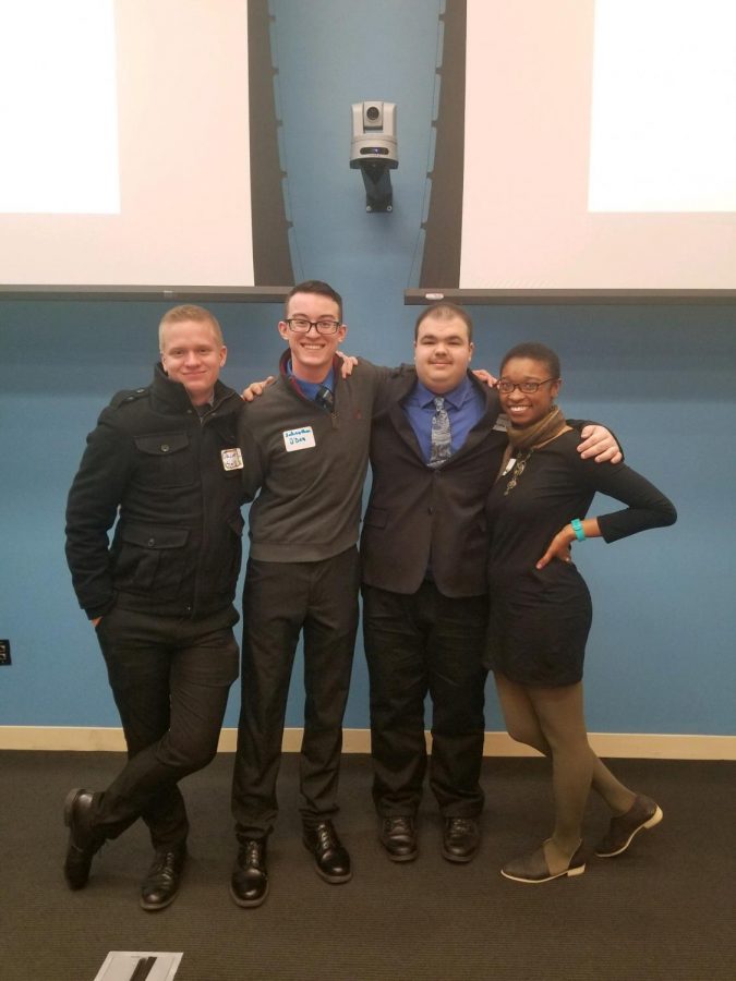 Starting next semester, SGA officers and senators will receive stipends for their time. Shown here are Jacob Smith (left), Johnathan O’Dea, Michael Santos and Morgan Mitchell.