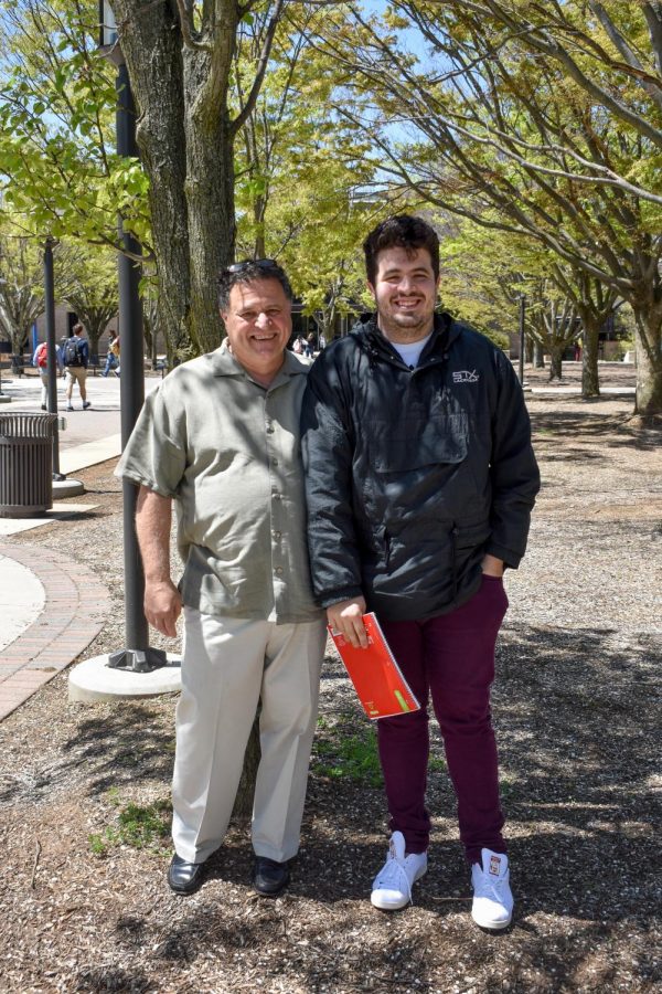 History professor Frank Alduino (left) and his son, adjunct sociology professor Anthony Alduino, both teach classes on AACC’s Arnold campus. 