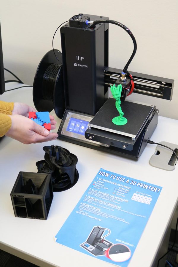 The Hatchery on the third floor of Careers in Room 326 has a 3D printer that allows students to print models to help them with their business plans and ideas. 