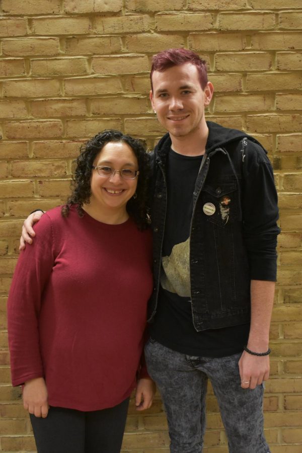 Garrett Hutchinson, a second-year psychology student and president of the Gay-Straight Alliance, has discussed LGBTQ+ issues with Rainbow Network member Rachelle Tannenbaum, a professor in the psychology department.