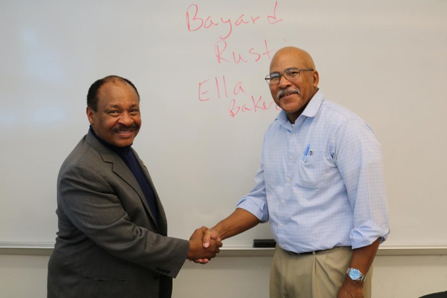 Civil rights activist Carl Snowden and Dr. Lester Brooks lecture on the legacy of Dr. Martin Luther King Jr. in the CALT Building.