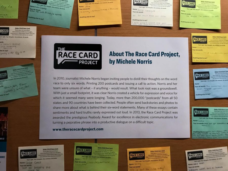 AACC+students+post+their+race+cards+on+three+walls+around+campus.