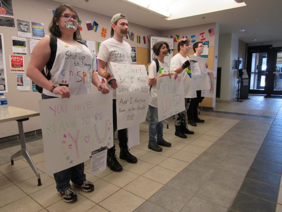 Members of the Gay-Straight Alliance participated in the national LGBTQ day of silence.