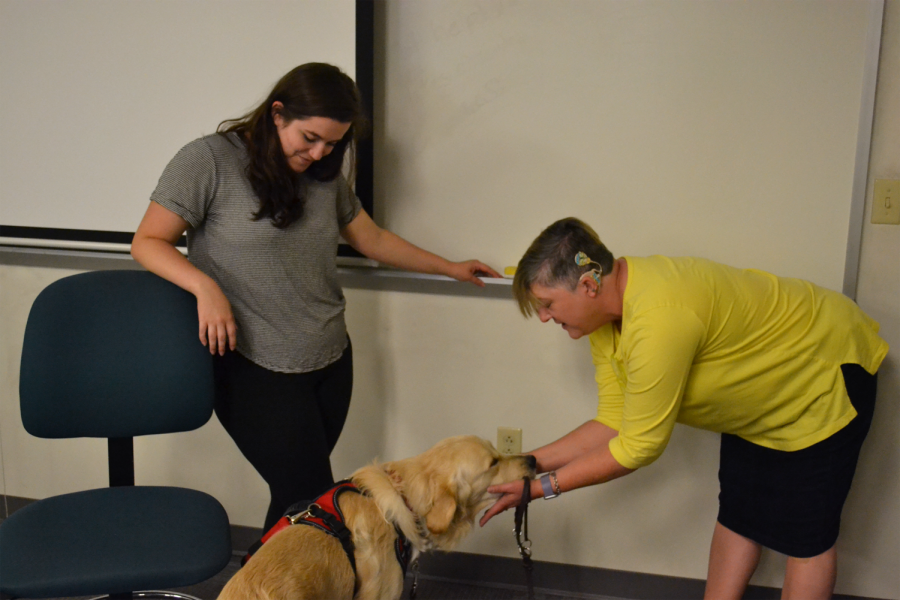 Club President Ciara Winters (left) and Dr. Denise Portis were among the attendees at the Active Mind clubs first meeting of the semester.