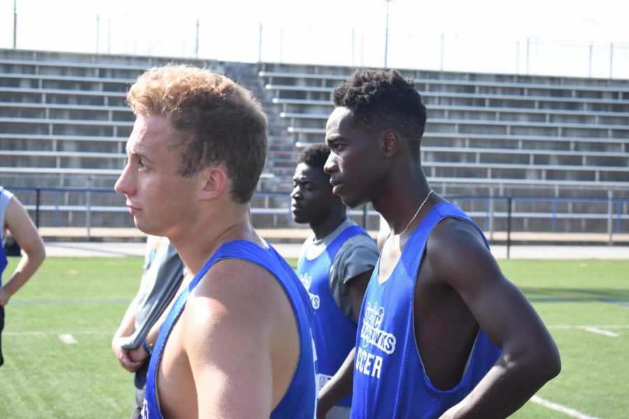 The Riverhawks take third place in the Division III Men's Soccer tournament, hosted by AACC. Pictured: forward Caleb Willard, midfielder Joba Malomo and defender Victor Mmandama.