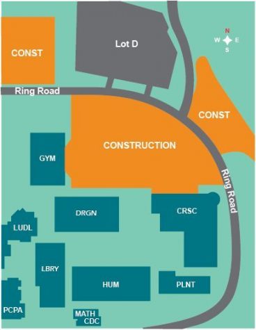 Map of campus construction