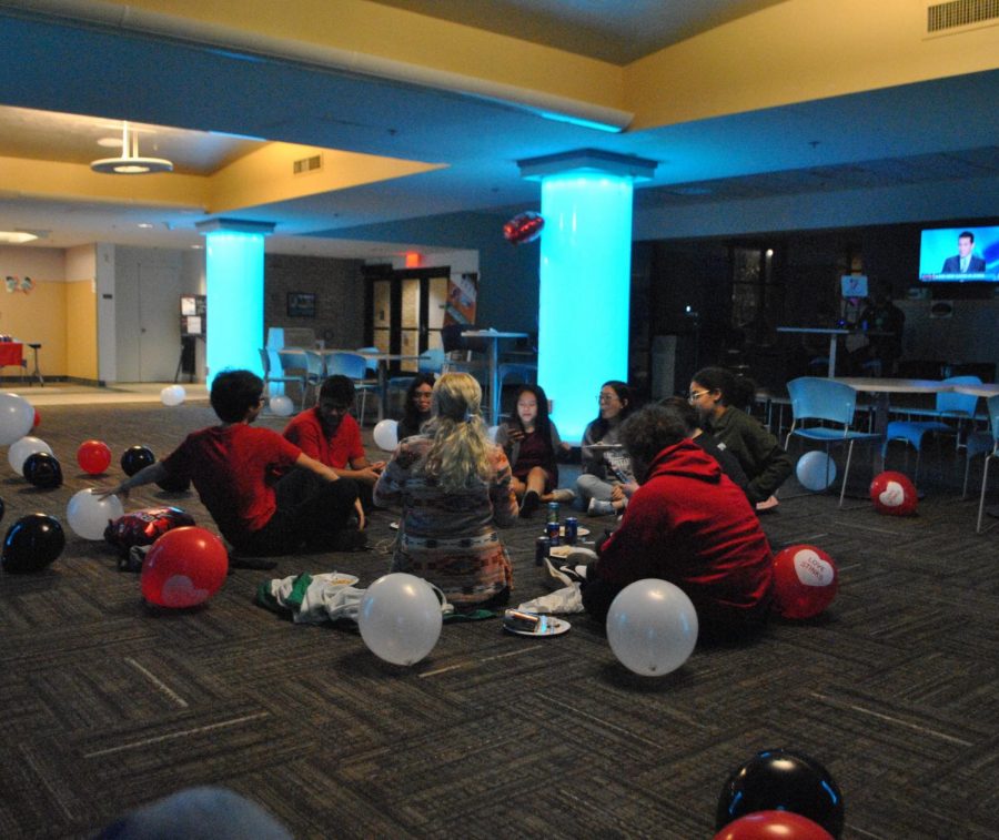 Students attend the first Anti-Valentine's dance, hosted by the Campus Activities Board.