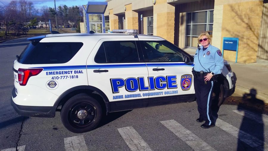 Kimberly Starr, who served as a homicide detective in Baltimore, is one of two female officers on campus.