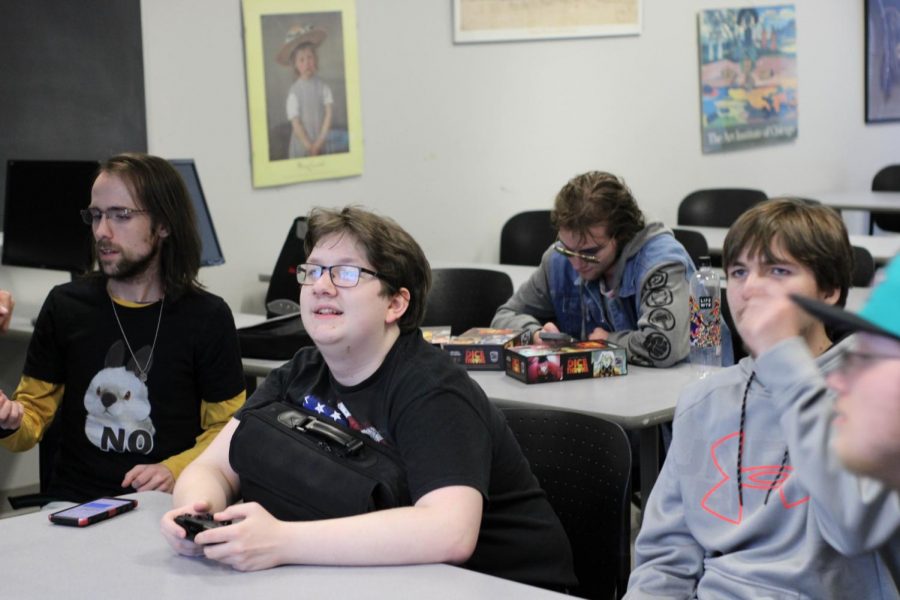 Members of the ESports Club attend a weekly meeting.