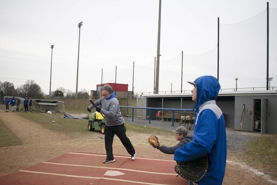 Many of AACC's part-time coaches have full-time jobs outside of the college. Pictured, Men's Baseball head coach Chris Jenkins.