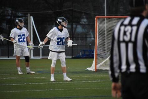 Men's lacrosse players Mike Rogers (right), Jaedan Henson (left) and teammates are unable to finish the rest of the season due to the coronavirus concerns.