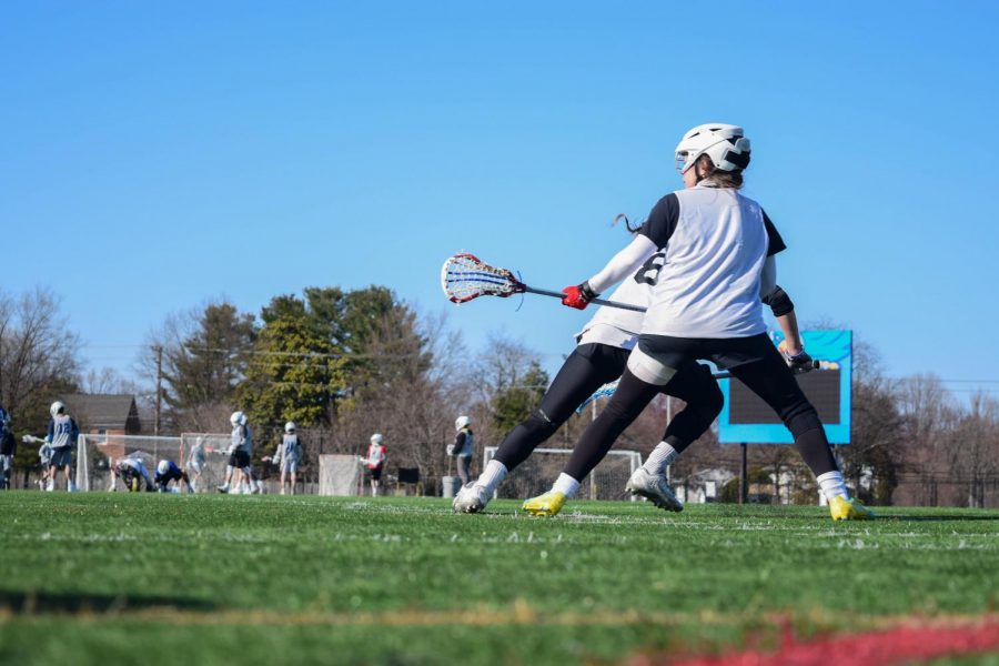 The Women's Lacrosse team will skip its spring season this semester. Shown, student athletes playing in 2018.