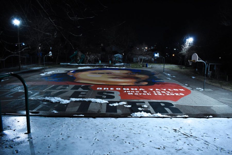 Comacell Brown, CEO of Cell Spitfire paintings, encourages student activism through art. Shown, a 7,000-square-foot mural of Breonna Taylor in Annapolis, painted by artists, youth and volunteers with the nonprofit arts organization Future History Now.