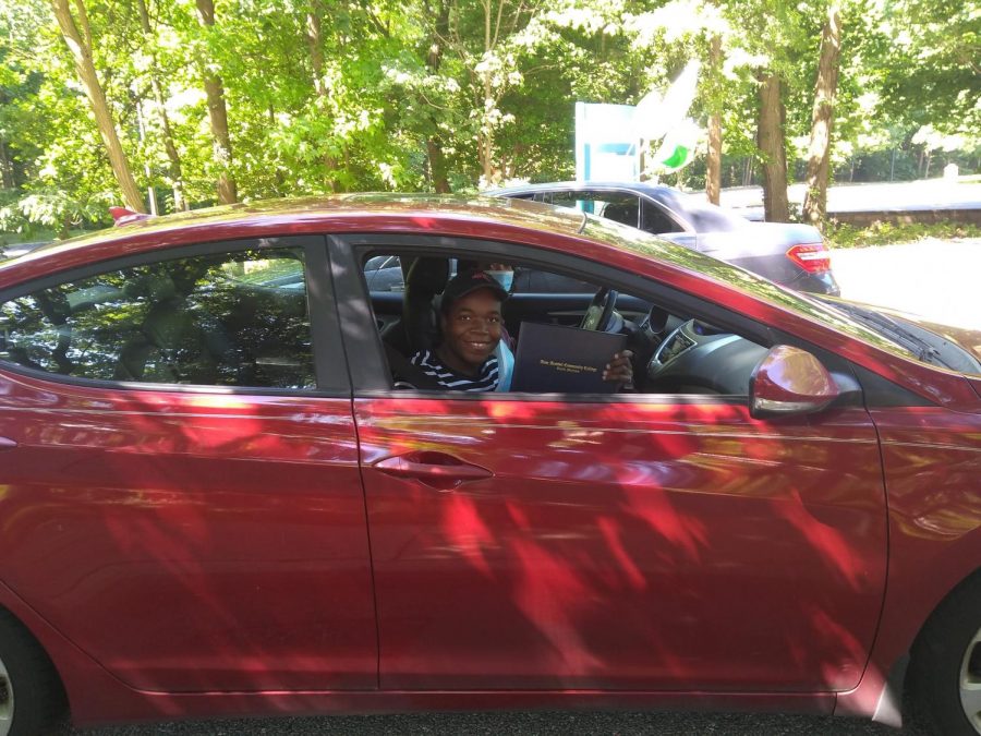 The Class of 2021 will mark graduation day in a car-mencement on Ring Road on May 27. Shown, former Campus Current Editor-in-Chief Christian Ritchey, who graduated last spring and participated in the Class of 2020 car parade.