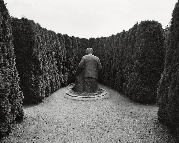 Photography professor Matt Moores photos of discarded statues of Cold War-era Soviet leaders will be on display at a Portland, Oregon, gallery in May. Shown here is a statue of Joseph Stalin, a leader of the Soviet Union from 1924 to 1953, in the Czech Republic.