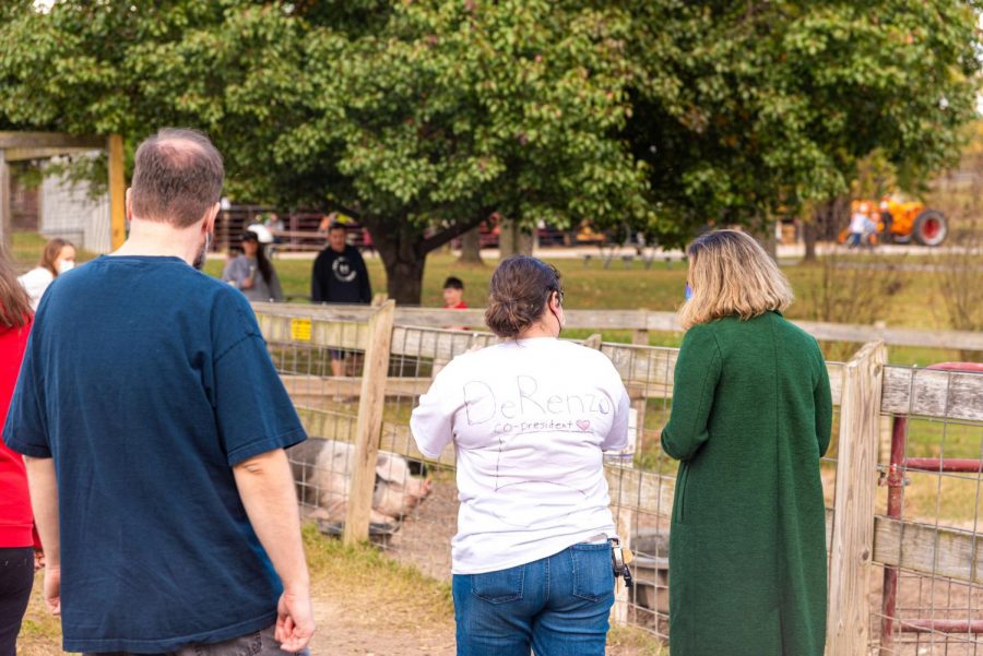 Members of the student club Active Minds make an in-person visit to Kinder Farm Park.