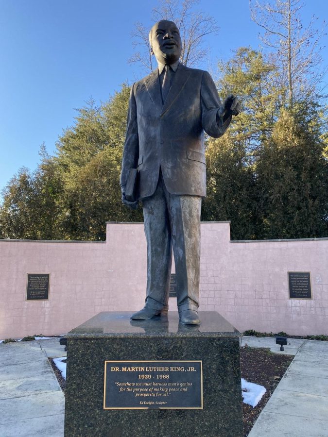  AACC honored faculty and staff for their diversity efforts on Martin Luther King Jr.'s birthday in January. Shown, the Arnold campus has the state's only statue of the civil rights leader.