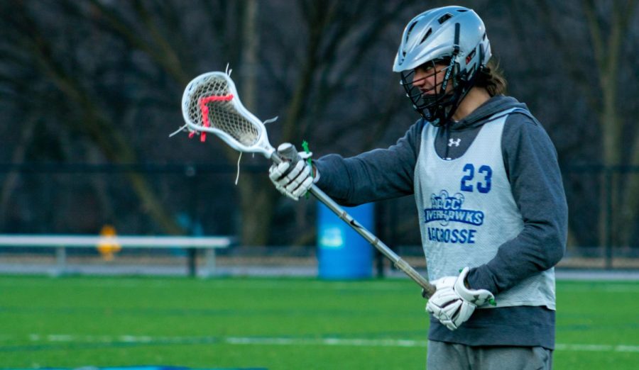 Midfielder+Sam+Barrett%2C+a+second-year+business+student%2C+practices+ahead+of+the+lacrosse+teams+season+opener.+The+teams+first+game+is+Feb.+26.