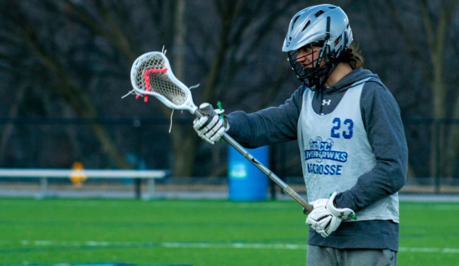 Midfielder Sam Barrett, a second-year business student, practices ahead of the lacrosse teams season opener. The teams first game is Feb. 26.