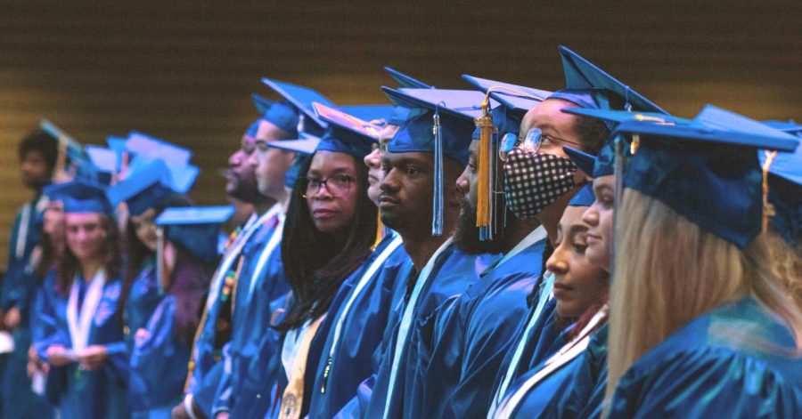 Graduates shown at the May ceremony.