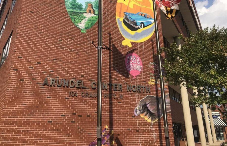 Mural on the side of AACCs Arundel Center North building at the Glen Burnie Town Center campus