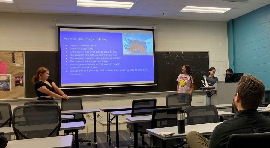 Students giving presentation