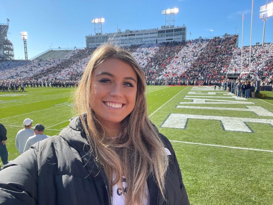 Second-year communications student Taylor Walls travels around the country to report on college games.