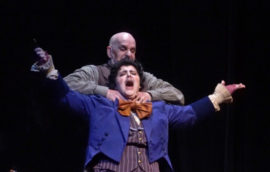 Doug Byerly and Emily Sergo perform in Opera AACC's production of Sweeney Todd. 