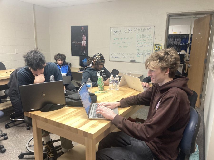 Student-athletes who get injured or want to succeed at AACC, have resources in the Athletic Department. Shown, left, forwards Nicholas Augusterfer and Michael Duffy. 